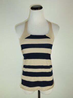MASON black cream CASHMERE SWEATER racer back tank TOP P xs